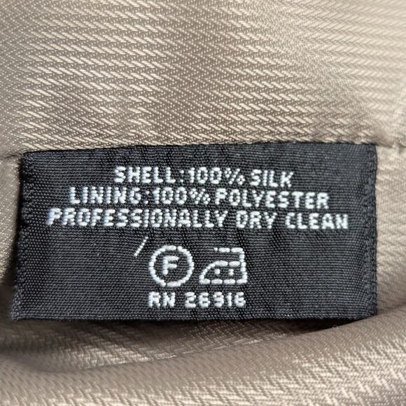 Norm Thompson 41R 100% Silk Tweed Blazer Men Beige Textured Jacket Vintage Woven - Picture 6 of 7